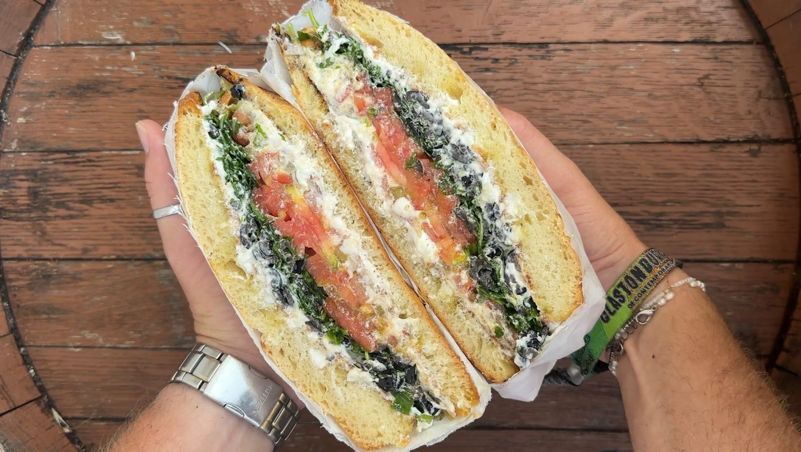 Heirloom Tomato and Straciatella Cheese Sandwich